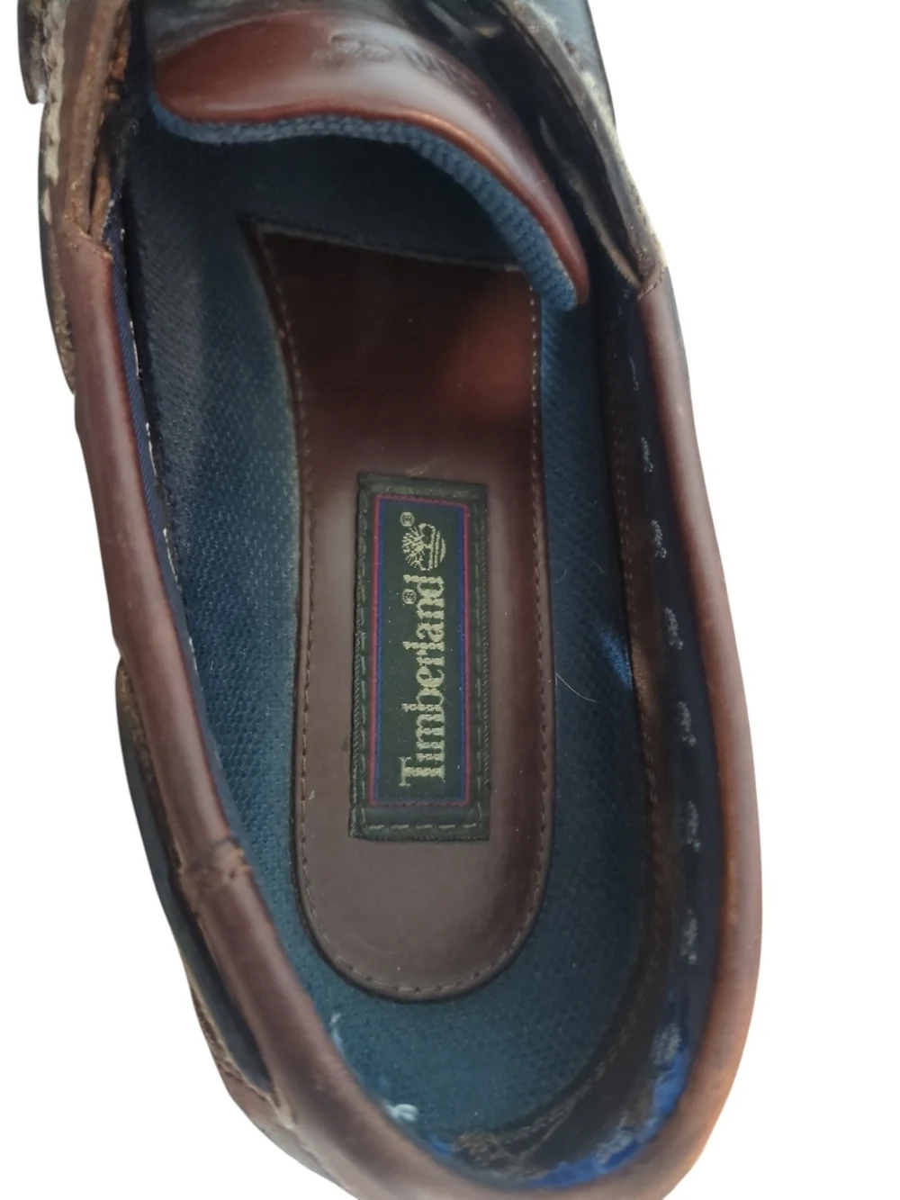 Timberland 11.5 Brown Leather 3-Eye Lug Boat Shoes Rubber Lug Sole Coastal Dad